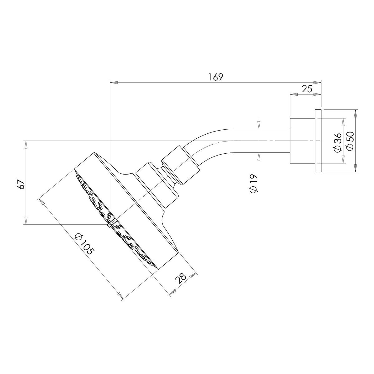 Ivy 3 Function Wall Shower & Arm