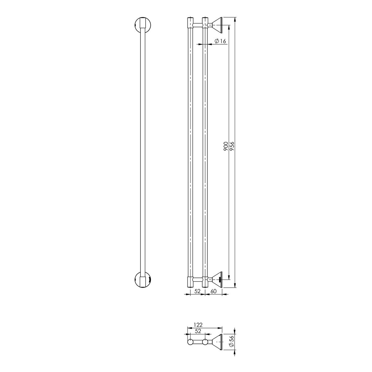 Ivy Double Towel Rail 900mm